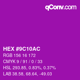 Color code: HEX #9C10AC | qconv.com