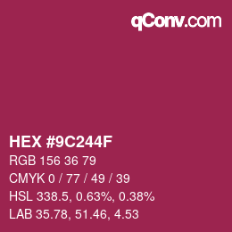 Color code: HEX #9C244F | qconv.com