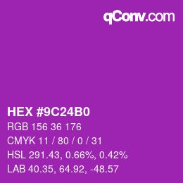 Color code: HEX #9C24B0 | qconv.com