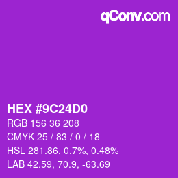 Color code: HEX #9C24D0 | qconv.com