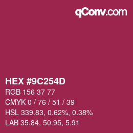 Color code: HEX #9C254D | qconv.com