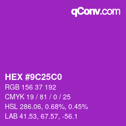Color code: HEX #9C25C0 | qconv.com