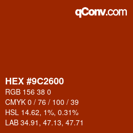 Color code: HEX #9C2600 | qconv.com