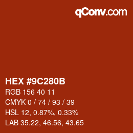 Color code: HEX #9C280B | qconv.com