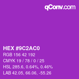 Color code: HEX #9C2AC0 | qconv.com