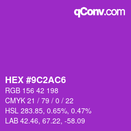 Color code: HEX #9C2AC6 | qconv.com