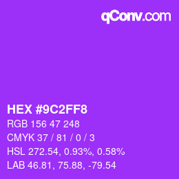 Color code: HEX #9C2FF8 | qconv.com