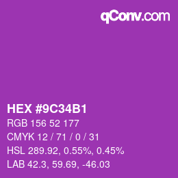 カラーコード: HEX #9C34B1 | qconv.com