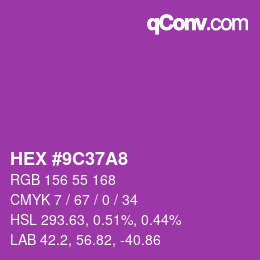 颜色代码: HEX #9C37A8 | qconv.com