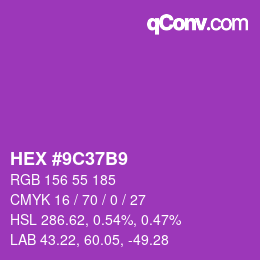 カラーコード: HEX #9C37B9 | qconv.com