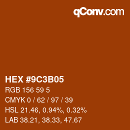 Color code: HEX #9C3B05 | qconv.com