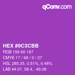 Color code: HEX #9C3CBB | qconv.com
