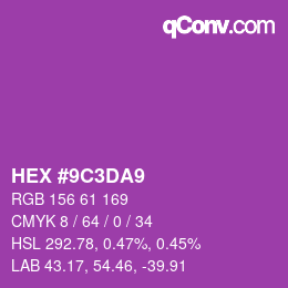 Color code: HEX #9C3DA9 | qconv.com