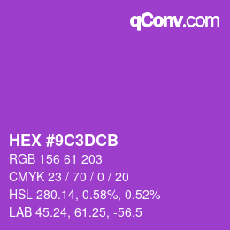 Color code: HEX #9C3DCB | qconv.com