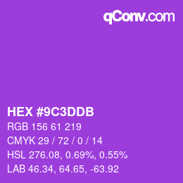 Color code: HEX #9C3DDB | qconv.com
