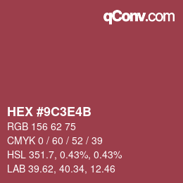 Color code: HEX #9C3E4B | qconv.com