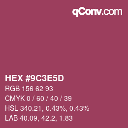 Color code: HEX #9C3E5D | qconv.com
