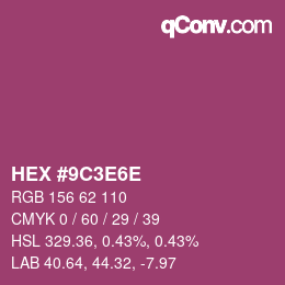 Color code: HEX #9C3E6E | qconv.com