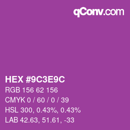 Color code: HEX #9C3E9C | qconv.com