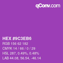 Color code: HEX #9C3EB6 | qconv.com