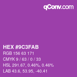 Color code: HEX #9C3FAB | qconv.com