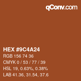 Código de color: HEX #9C4A24 | qconv.com