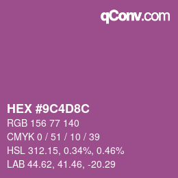 Color code: HEX #9C4D8C | qconv.com