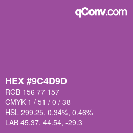 Color code: HEX #9C4D9D | qconv.com