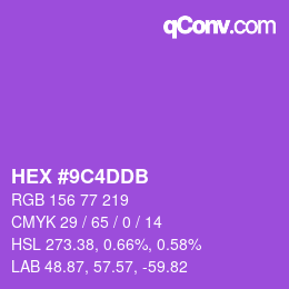 颜色代码: HEX #9C4DDB | qconv.com