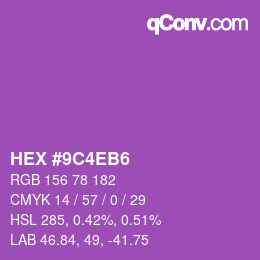 Farbcode: HEX #9C4EB6 | qconv.com