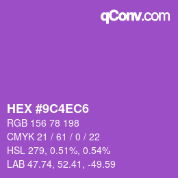 Color code: HEX #9C4EC6 | qconv.com