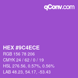 Farbcode: HEX #9C4ECE | qconv.com