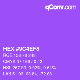 Color code: HEX #9C4EF8 | qconv.com