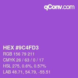 Color code: HEX #9C4FD3 | qconv.com