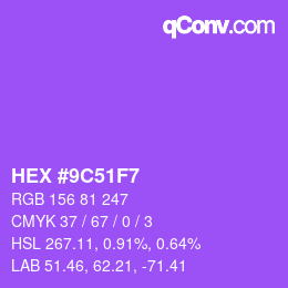 Color code: HEX #9C51F7 | qconv.com