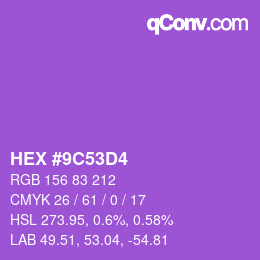Color code: HEX #9C53D4 | qconv.com