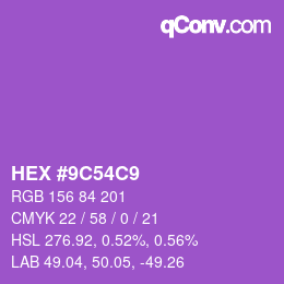 Color code: HEX #9C54C9 | qconv.com