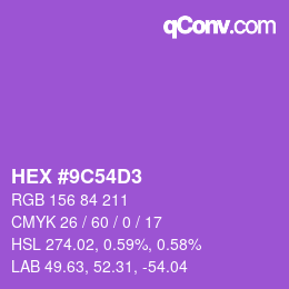 Color code: HEX #9C54D3 | qconv.com