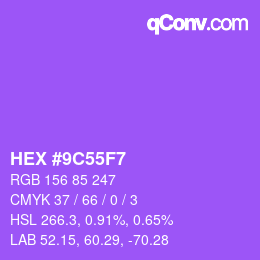 Color code: HEX #9C55F7 | qconv.com