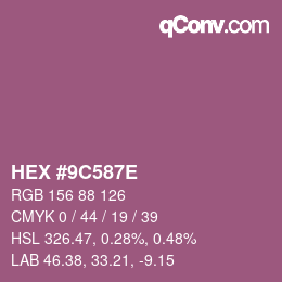 Color code: HEX #9C587E | qconv.com