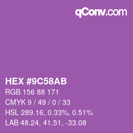 Color code: HEX #9C58AB | qconv.com