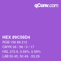 Color code: HEX #9C58D4 | qconv.com
