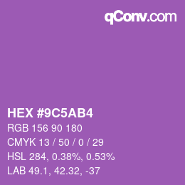 カラーコード: HEX #9C5AB4 | qconv.com