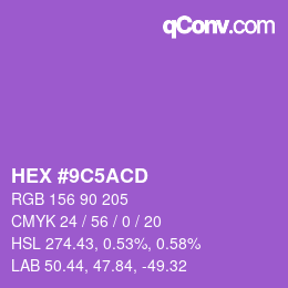 Color code: HEX #9C5ACD | qconv.com