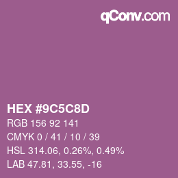 Color code: HEX #9C5C8D | qconv.com