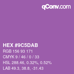 Code couleur: HEX #9C5DAB | qconv.com