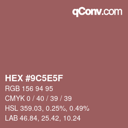 Color code: HEX #9C5E5F | qconv.com