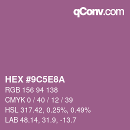 Color code: HEX #9C5E8A | qconv.com