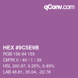 Color code: HEX #9C5E9B | qconv.com