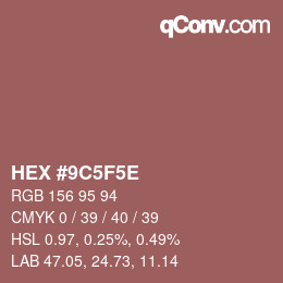 Color code: HEX #9C5F5E | qconv.com